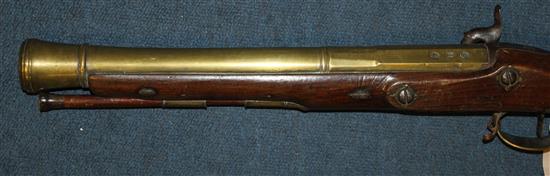 A 19th century Irish percussion cap blunderbuss, overall 30in.